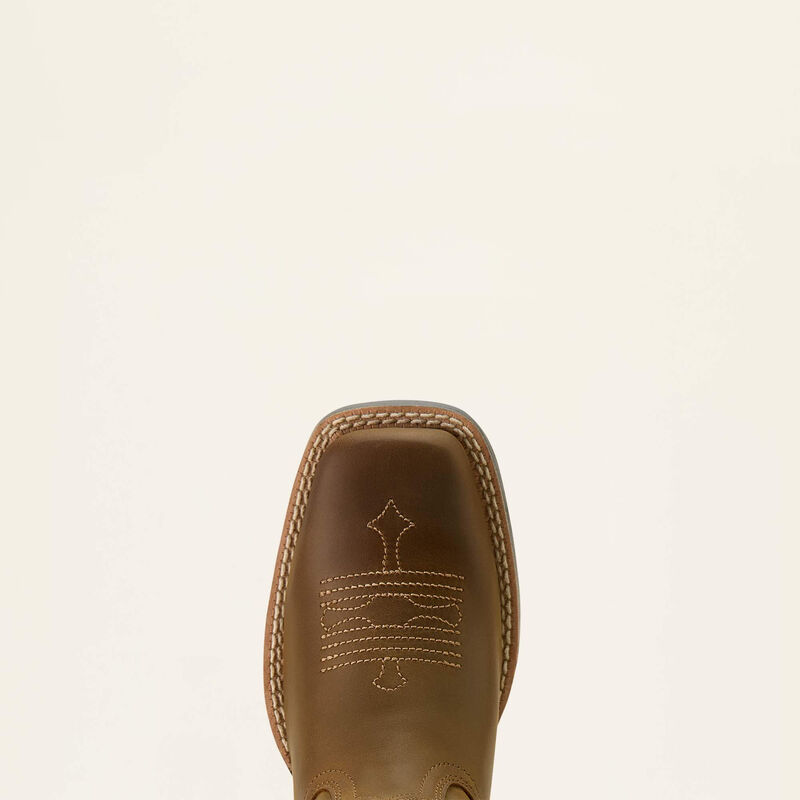 Kids/Youth Ariat Tombstone Wide Square Toe Western Boot DISTRESSED BROWN 10063834