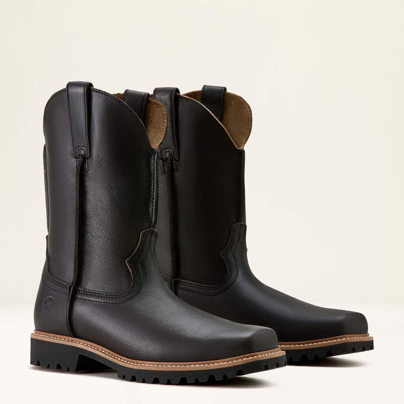 Men's Ariat Stoney Creek Black Mocha Square Toe Western Boot 10064037