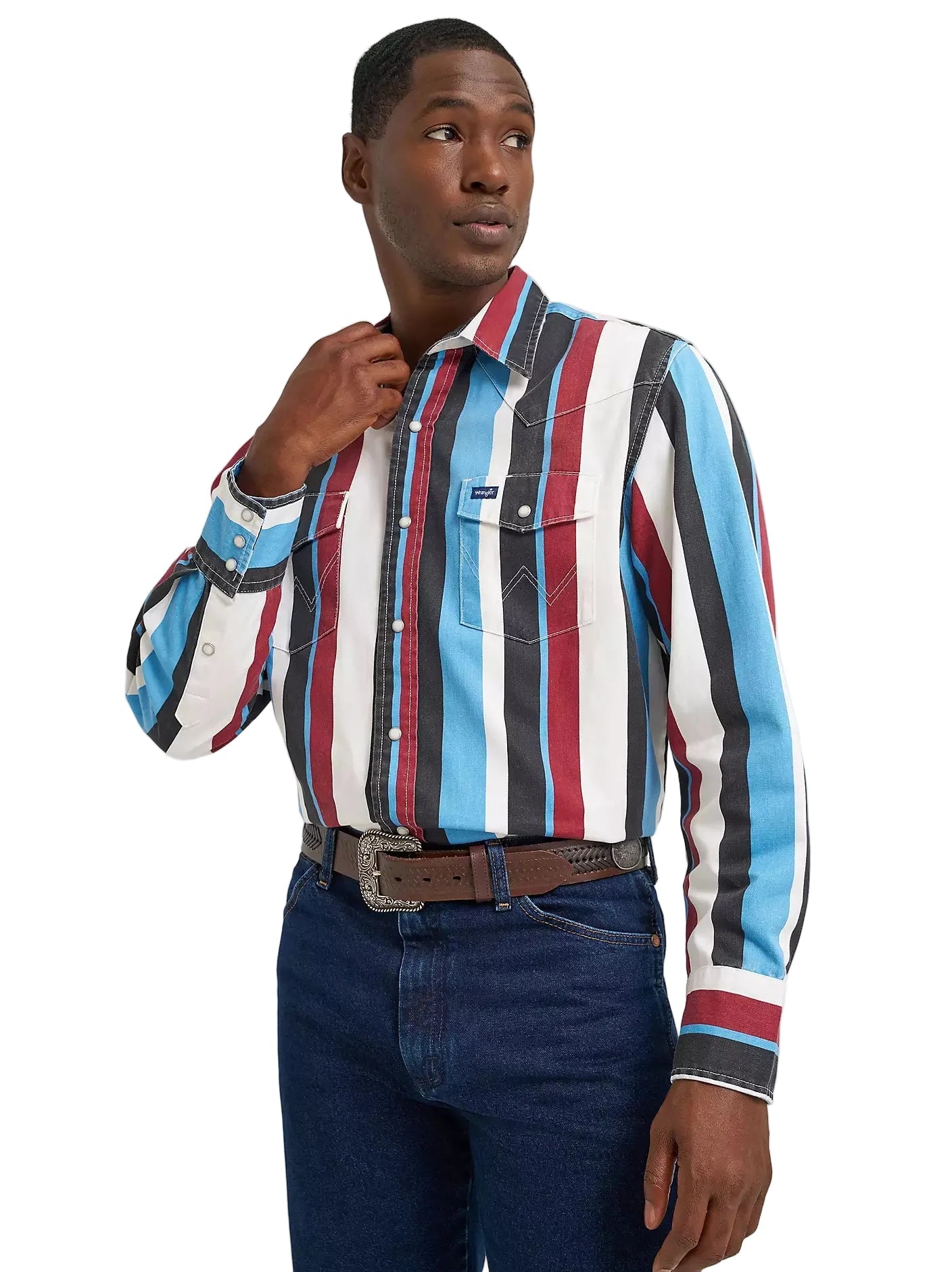 Men's Wrangler Vintage-Inspired Brushpopper Western Snap Workshirt 2374804
