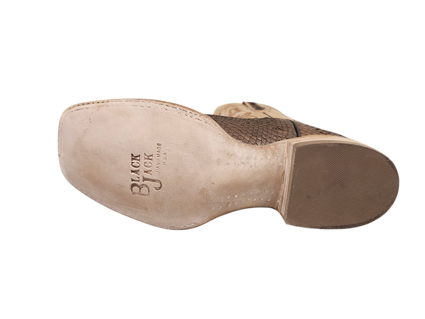 MEN'S BLACK JACK BROWN SALMON EXOTICS WESTERN BOOTS BR9700-96