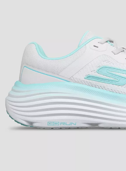 Skechers Performance MAX CUSHIONING ENDEAVOUR - ARDENA Women's White/Aqua Lace Up Athletic Shoe 129485 WAQ
