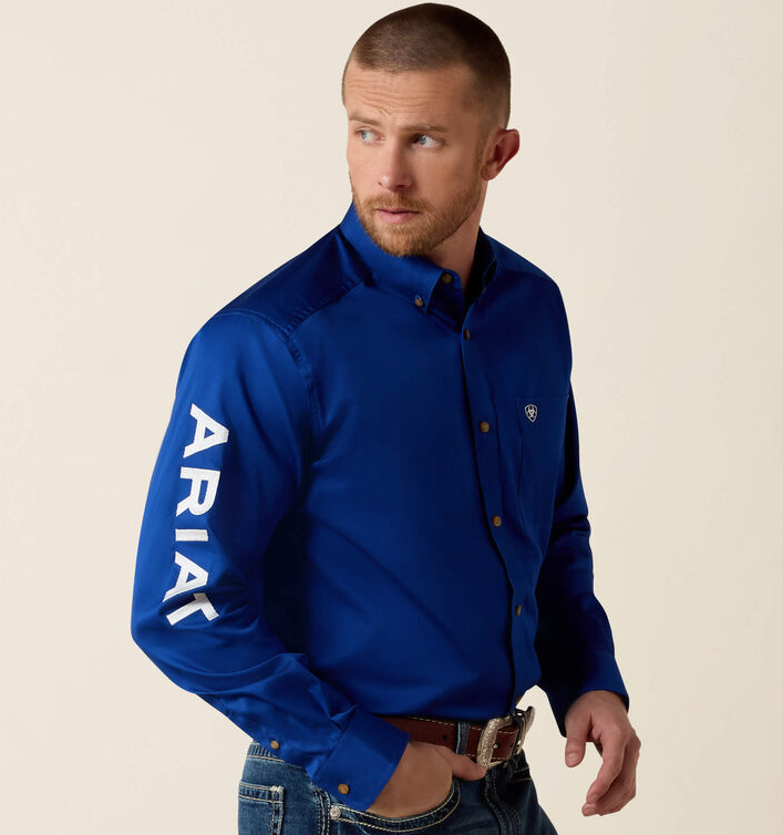 Men's Ariat Team Logo Twill Classic Fit Shirt ULTRAMARINE 10017498-X BIG AND TALL