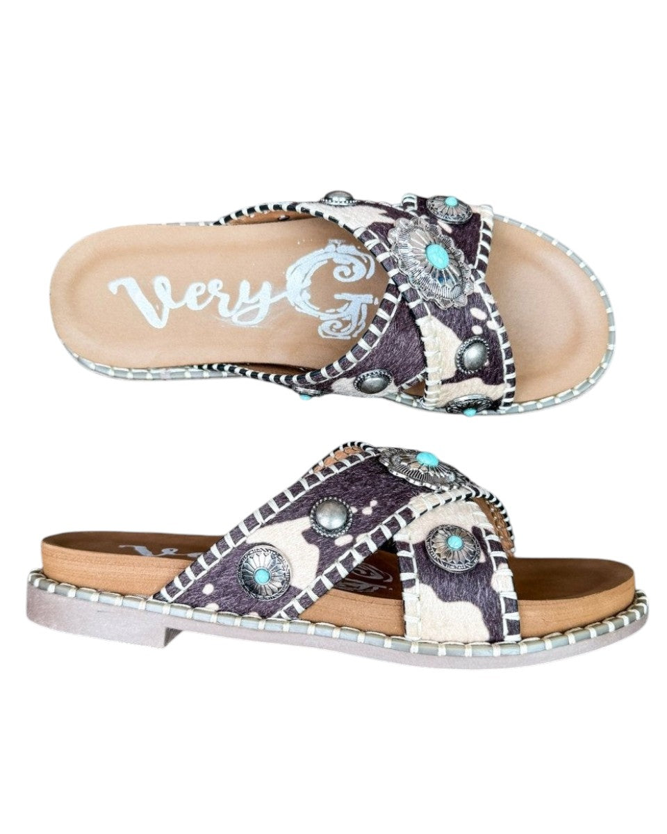 Very G Women's Betsy Sandals Black and Cream