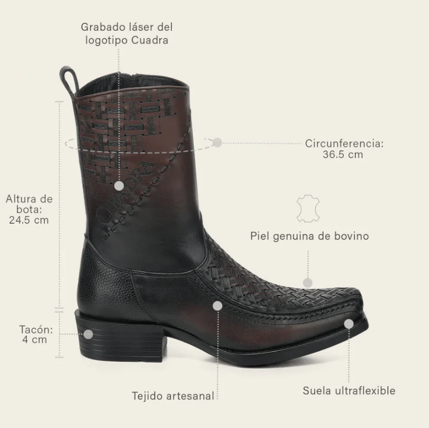 Cuadra Men's Zipper Boot CC293 Brown