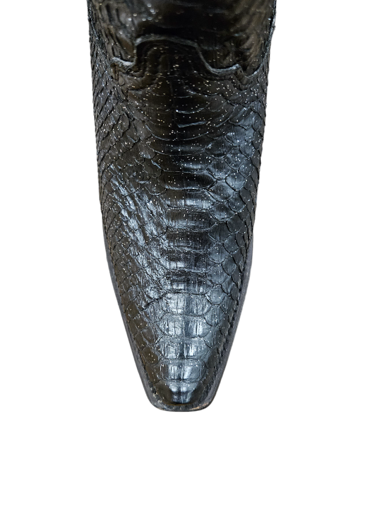 WOMEN'S BLACK GLITTER PYTHON CORRAL WESTERN BOOTS A4443