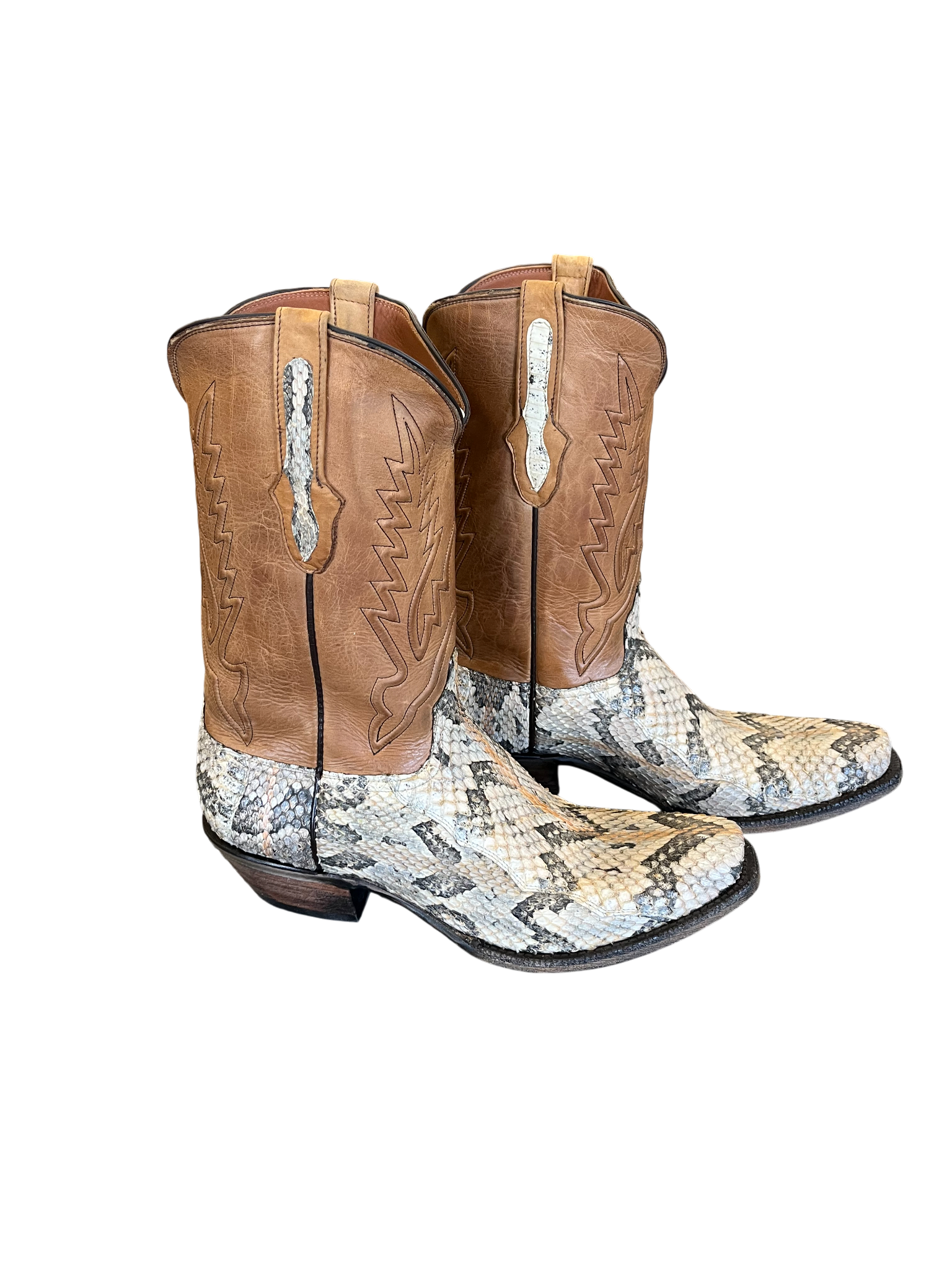 韓国 ガレージブランド Retros アウトドアシェルフ 激レア 希少 Men's Black Jack Canebreak Natural Rattlesnake Boots NT6520-V4