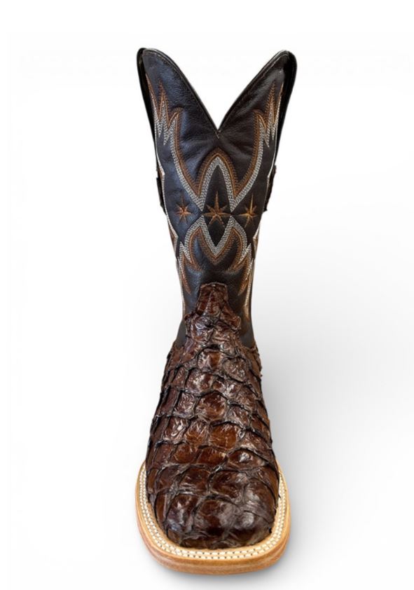 Cowtown Men’s Pirarucu “Big Bass” Brown Boots – Q58