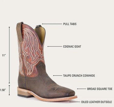Hyer Mens Brown Chase Square Toe Boot-HM11026