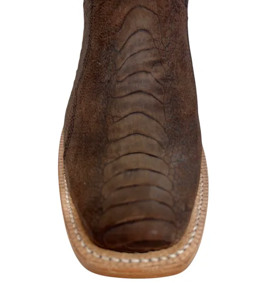 R. WATSON MEN'S CHOCOLATE SUEDED OSTRICH LEG BOOTS – RW4802-1