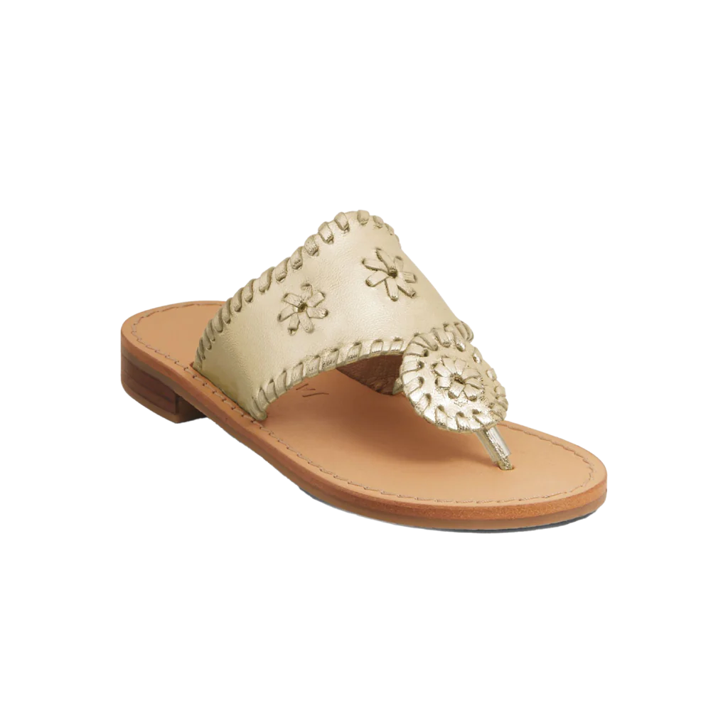 JACK ROGERS Girls Jacks Flat Sandal PLATINUM 112202JK01-PLAT