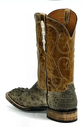 MEN'S BLACK JACK SQUARE TOE HORNBACK CAIMAN EXOTIC WESTERN BOOTS NT7137-96