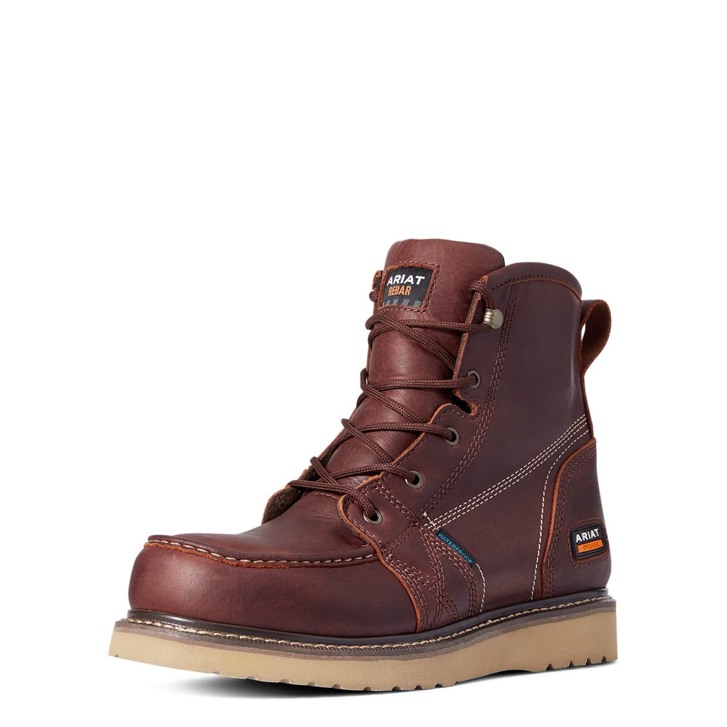 Men's Ariat Rebar Wedge Moc Toe 6" Waterproof Work Boot 10035916