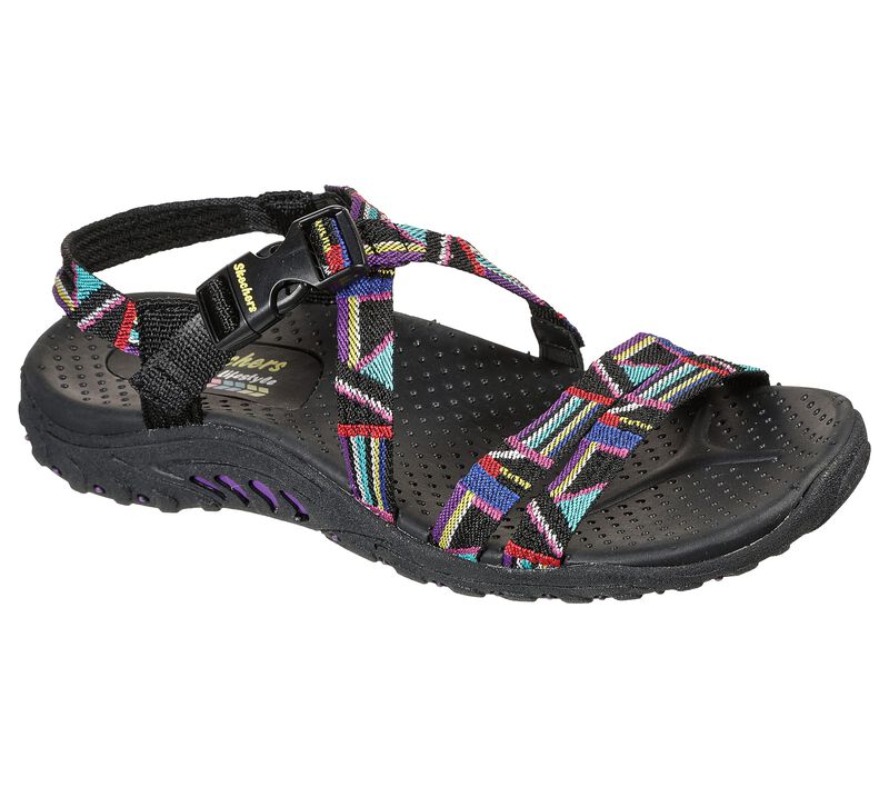 SKECHERS WOMEN'S Reggae - Native Vibez Sandals 163287 BKMT