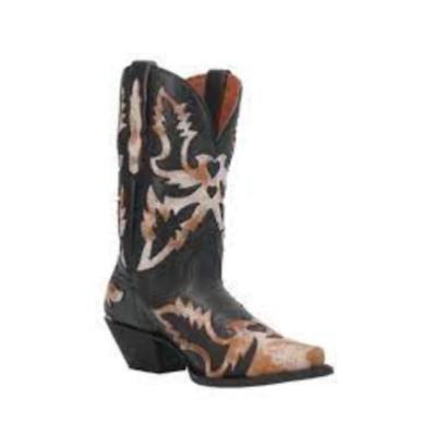 Dan Post® Ladies Paloma Black & Distressed White Snip Toe Boots DP4346