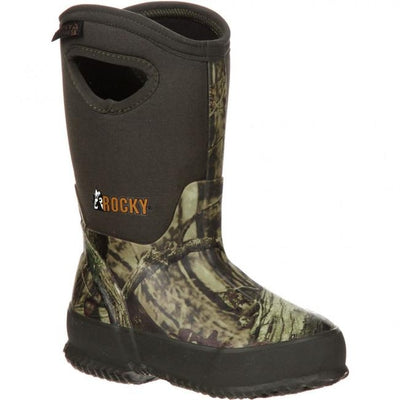 RKYS064 Rocky Core Kids' Rubber WP Outdoor Boots Mossy Oak