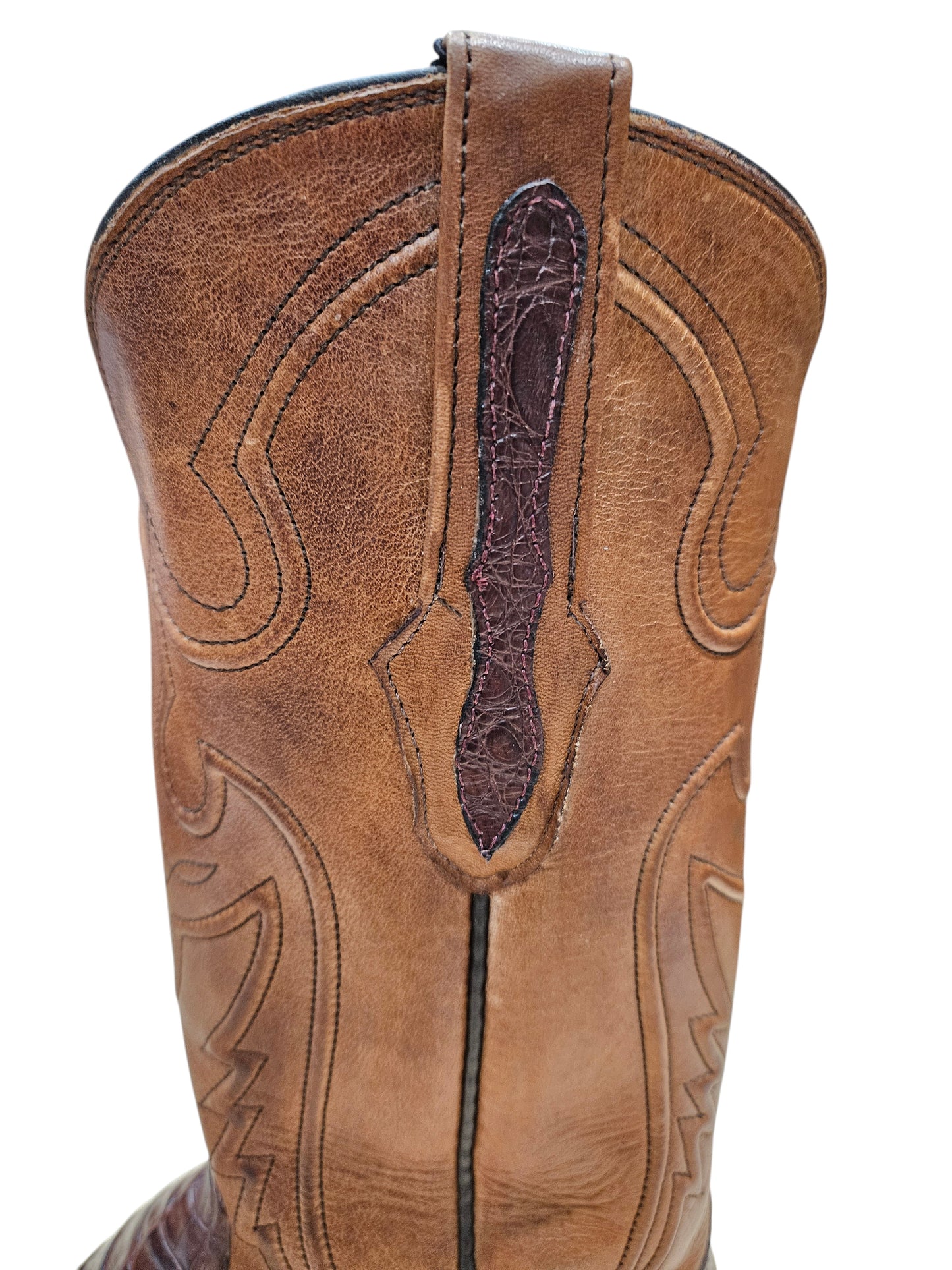 MEN'S BLACK JACK BURNISH ITALIAN RED CAIMAN BELLY EXOTIC WESTERN BOOTS BIR7185-96