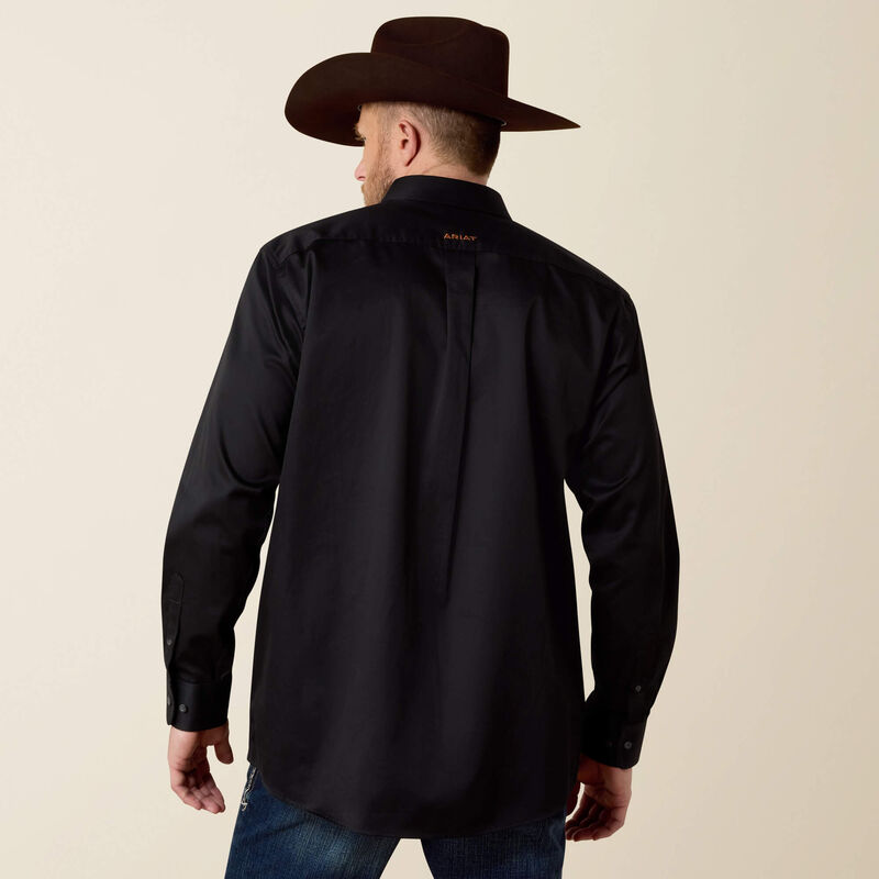 Men's Ariat Black Solid Twill Classic Fit Shirt 10000502