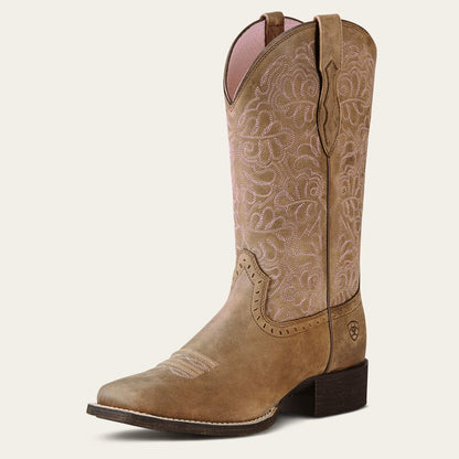 Women's Ariat Round Up Remuda Wide Square Toe Western Boot 10019906