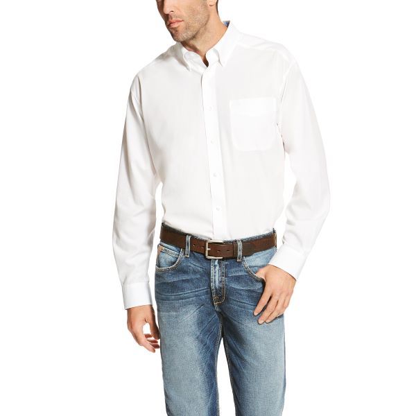 Ariat Men's White Wrinkle Free Long Sleeve Western Shirt  10020331