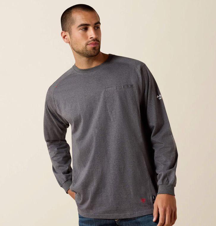 Ariat Men's FR Air Crew T-Shirt CHARCOAL HEATHER 10027888