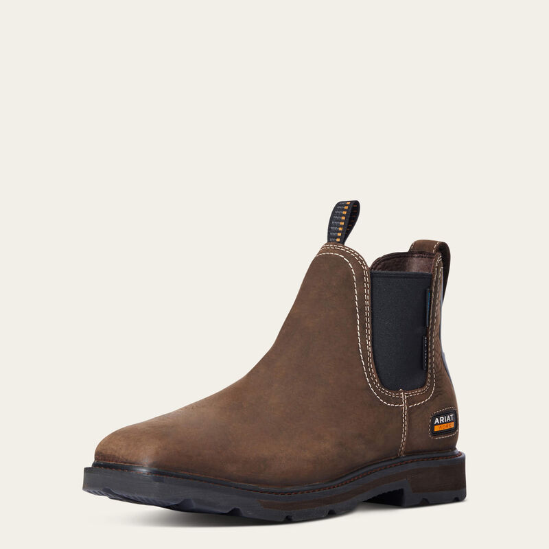 Men's Groundbreaker Chelsea Wide Square Toe Waterproof Steel Toe Work Boot 10034148