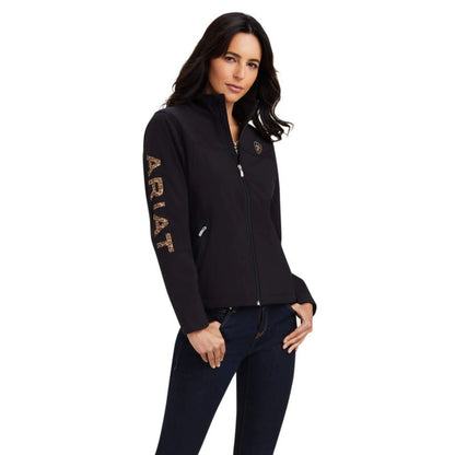Ariat® Ladies New Team Softshell Black & Leopard Jacket 10041278