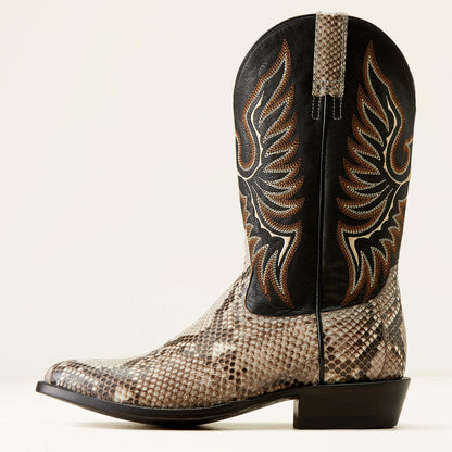 ARIAT MEN'S 10047082 Slick Cowboy Boots NATURAL PYTHON|LUXE BLACK