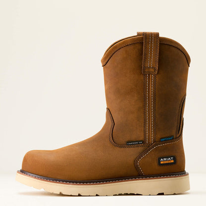 ARIAT MEN'S 10053613 Rebar Wedge Pull-On Waterproof Composite Toe Work Boot
