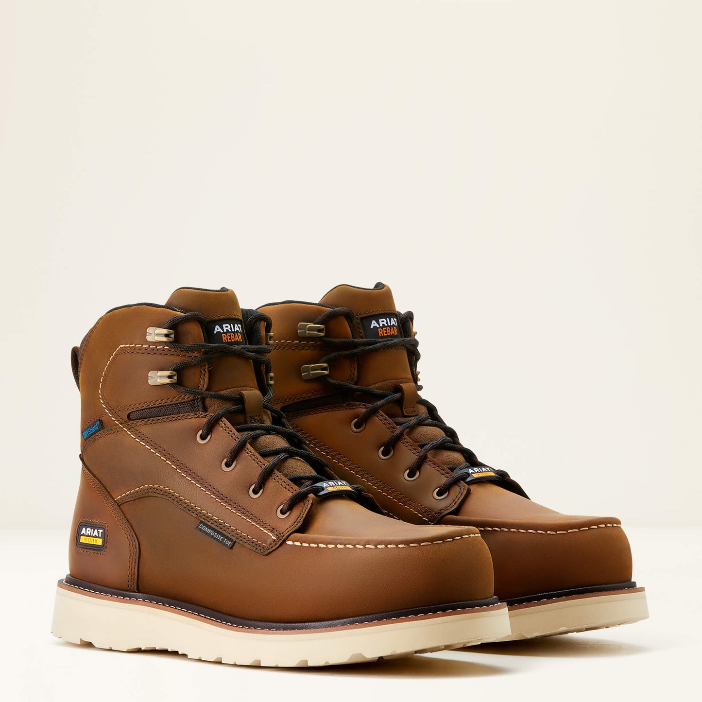 ARIAT MEN'S 10053615 Rebar Wedge Moc Toe 6" Waterproof Composite Toe Work Boots