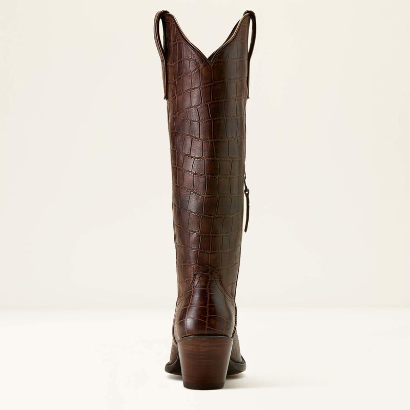 Ladies Ariat Casanova X Toe Luxe Expresso Croc Print Western Boot 10061831