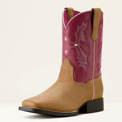 Girls Children's/Youth Ariat Tombstone Wide Square Toe Western Boot COTTAGE ROSEBUD 10063835