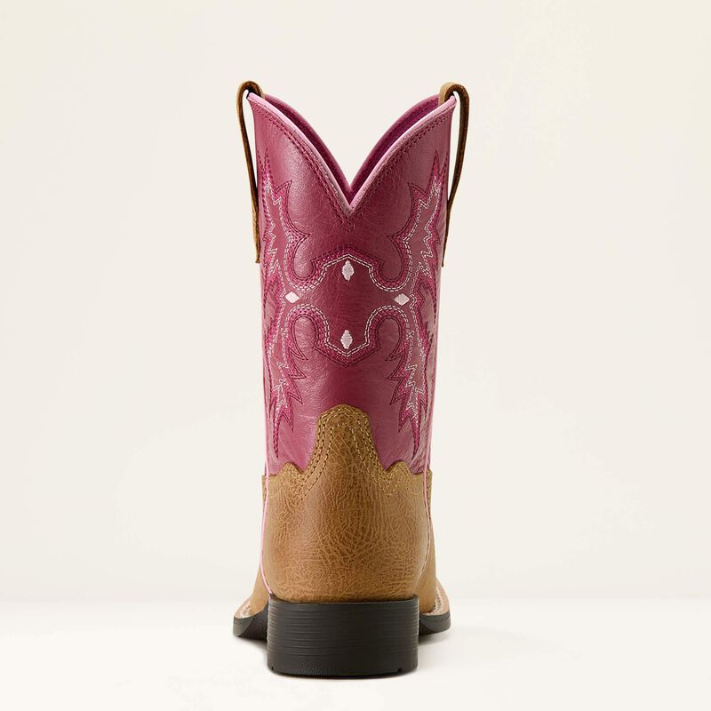 Girls Children's/Youth Ariat Tombstone Wide Square Toe Western Boot COTTAGE ROSEBUD 10063835