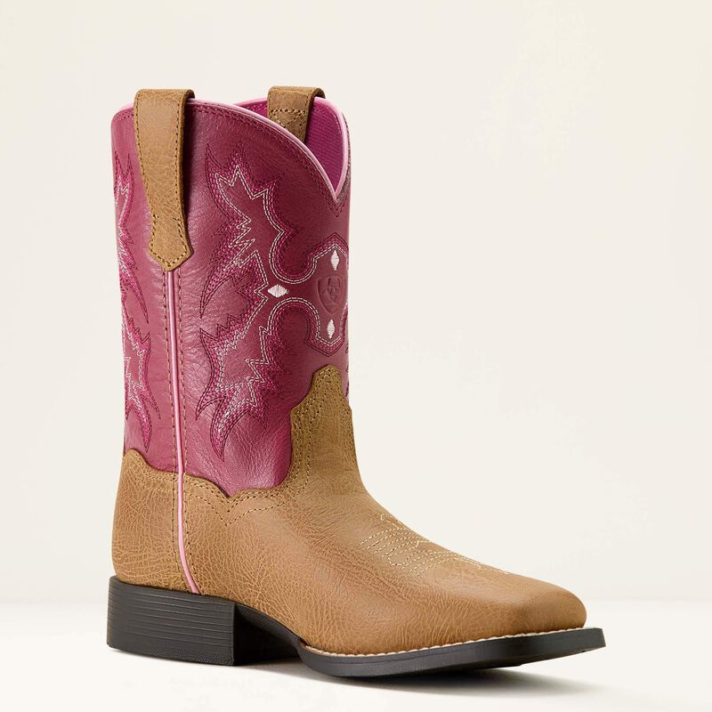 Girls Children's/Youth Ariat Tombstone Wide Square Toe Western Boot COTTAGE ROSEBUD 10063835