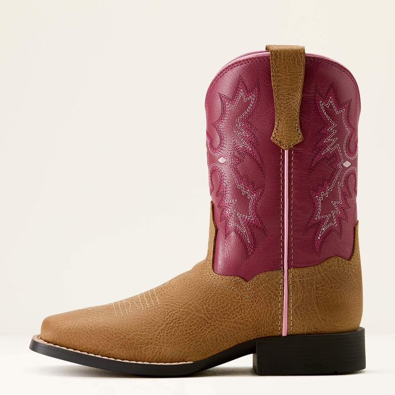 Girls Children's/Youth Ariat Tombstone Wide Square Toe Western Boot COTTAGE ROSEBUD 10063835