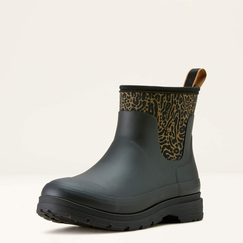 Ariat Ladies Kelmarsh Shortie Black Ocelot Printed Rubber Boot 10063925