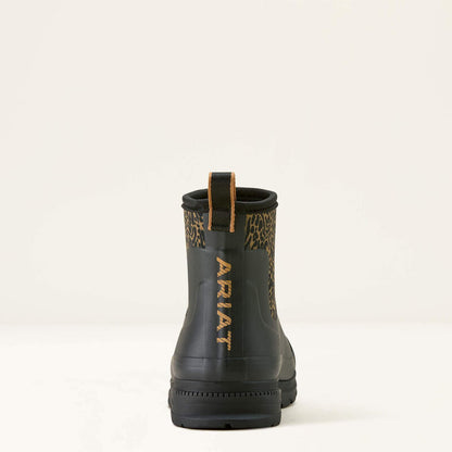 Ariat Ladies Kelmarsh Shortie Black Ocelot Printed Rubber Boot 10063925