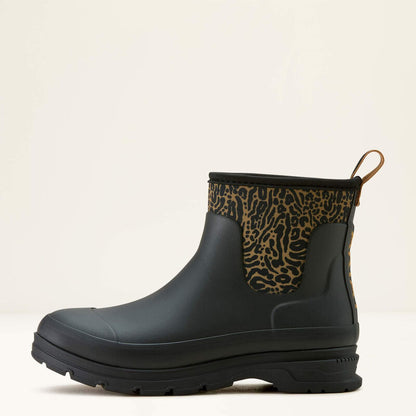 Ariat Ladies Kelmarsh Shortie Black Ocelot Printed Rubber Boot 10063925