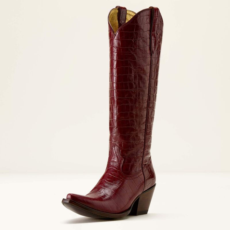 Ladies Ariat Luxe Dubonnet Croc Print Casanova x Toe Western Boot 10063991