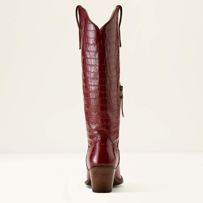 Ladies Ariat Luxe Dubonnet Croc Print Casanova x Toe Western Boot 10063991