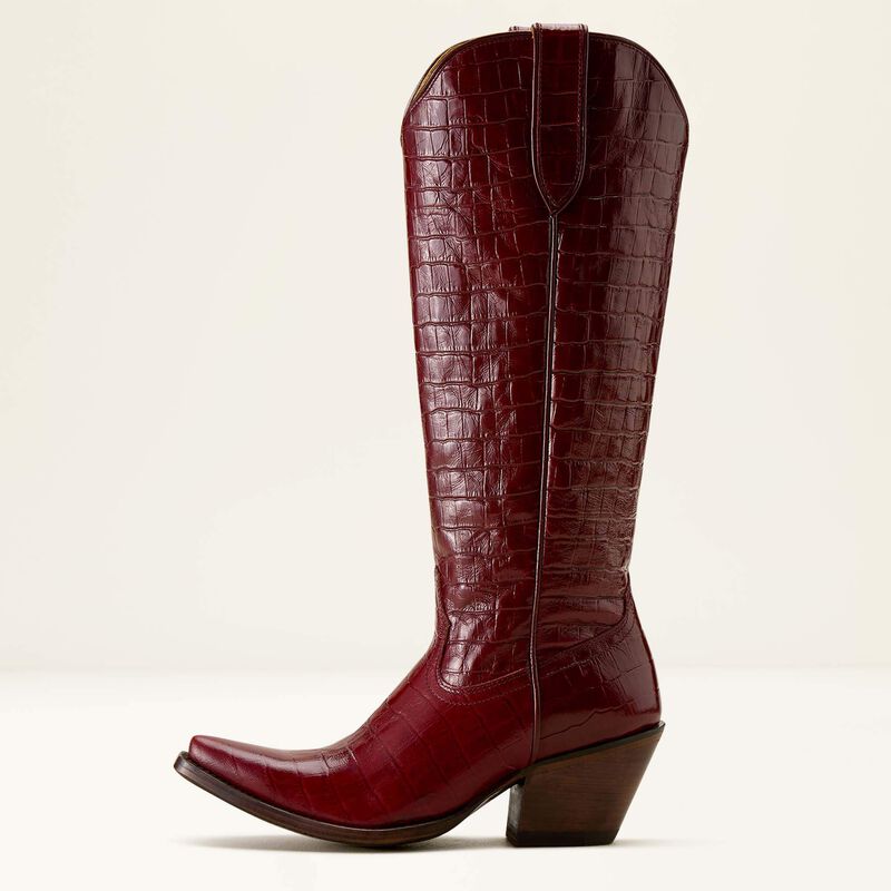 Ladies Ariat Luxe Dubonnet Croc Print Casanova x Toe Western Boot 10063991