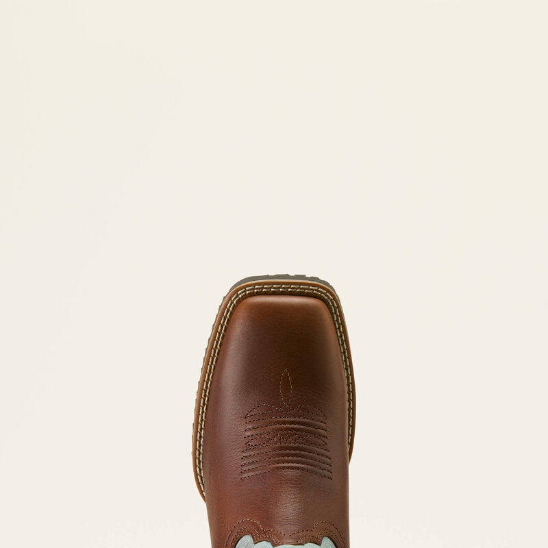 Ladies Ariat Hybrid Ranchwork Wide Square Toe Western Boot 10064003
