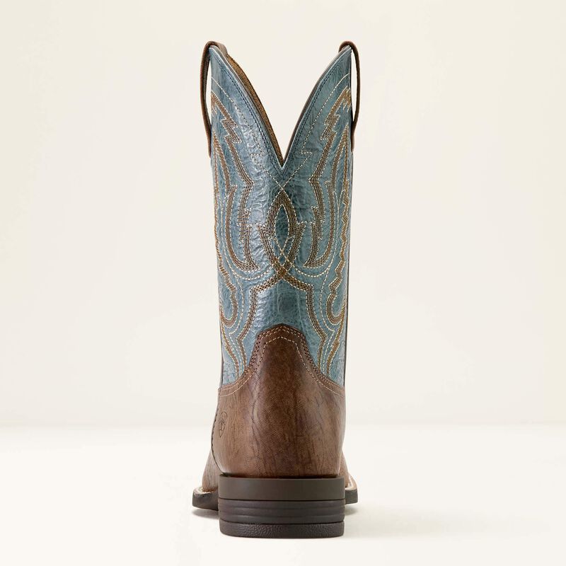 Men's Ariat Steadfast Dusk Brown & Baby Blue Eyes Wide Square Toe Cowboy Boot 10064004