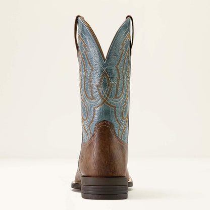 Men's Ariat Steadfast Dusk Brown & Baby Blue Eyes Wide Square Toe Cowboy Boot 10064004