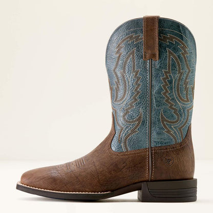 Men's Ariat Steadfast Dusk Brown & Baby Blue Eyes Wide Square Toe Cowboy Boot 10064004