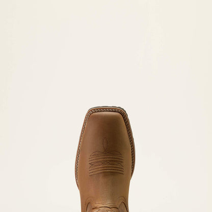 Men's Ariat Hybrid Ranchway Distressed Brown Waterproof Wide Square Toe Cowboy Boot 10064047