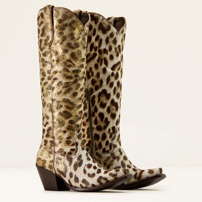 ARIAT Casanova X Toe Western Boot GILDED LEOPARD HAIR ON 10072448