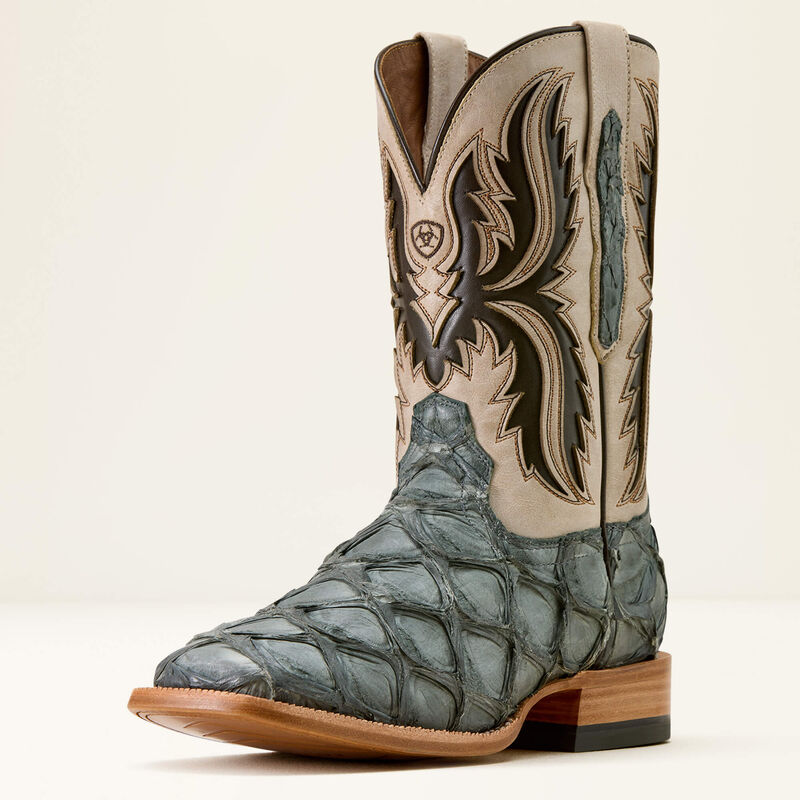 Men's Ariat Ashwood Wide Square Toe Cowboy Boot SKY BLUE PIRARUCU|SMOKEY CREAM 10072898