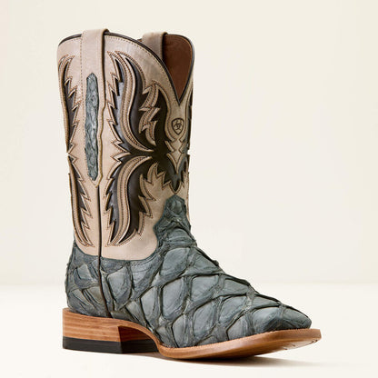 Men's Ariat Ashwood Wide Square Toe Cowboy Boot SKY BLUE PIRARUCU|SMOKEY CREAM 10072898
