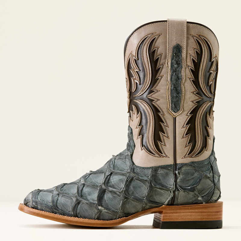Men's Ariat Ashwood Wide Square Toe Cowboy Boot SKY BLUE PIRARUCU|SMOKEY CREAM 10072898