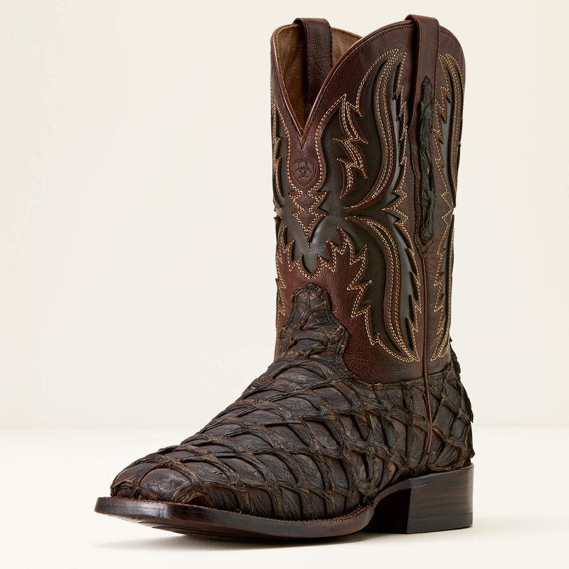 Men's Ariat Ashwood Wide Square Toe Cowboy Boot JAVA PIRARUCU|DEEP CHOCOLATE 10072899